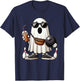 Funny Ghost Bowling Boo Coffee Halloween Kids T-Shirt - T-Shirt | Navy