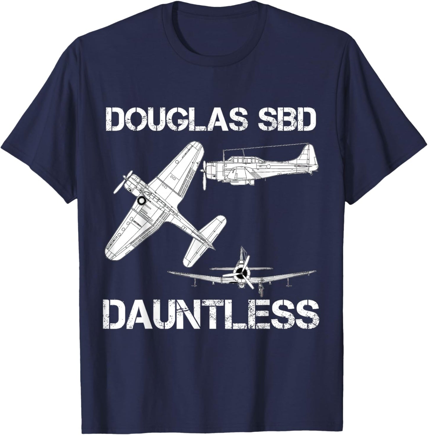 Douglas SBD Dauntless Naval Bomber Aircraft WW2 Airplane T-Shirt - T-Shirt | Navy