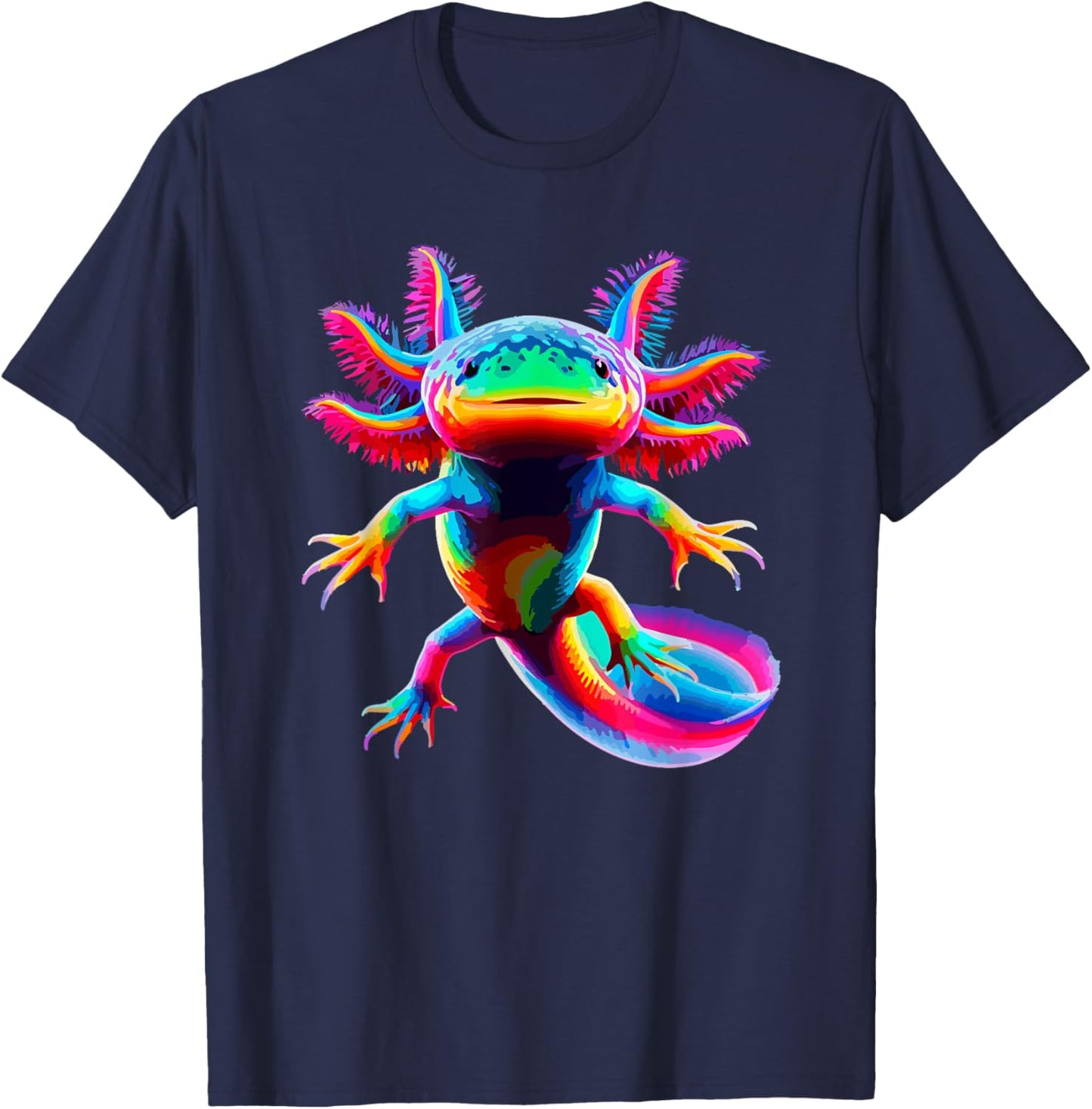 Axolotl Beautiful Colorful Axolotl T-Shirt - T-Shirt | Navy