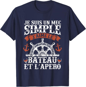 Humour Boat Captain Sailor Boats Boat , Black, S T-Shirt - T-Shirt | Navy