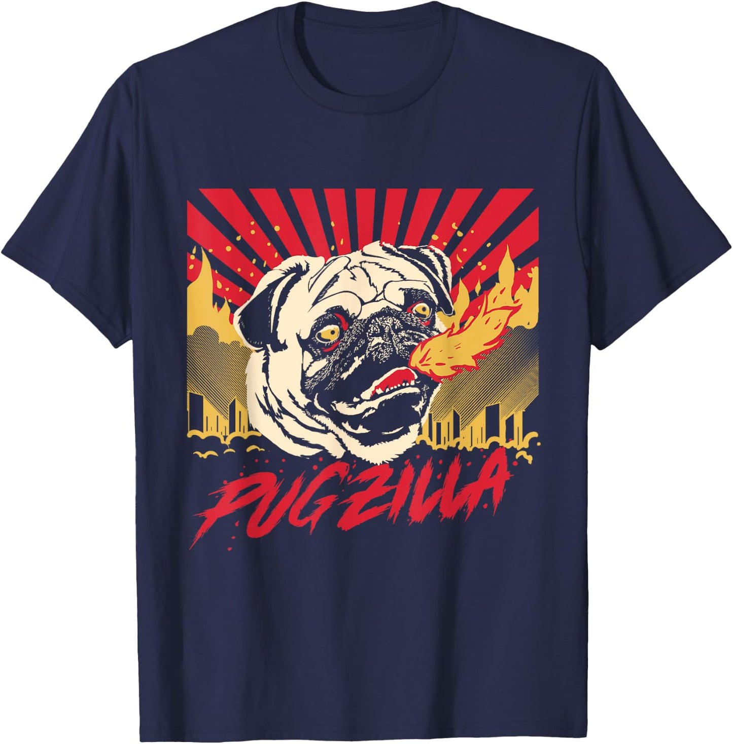 Pugzilla Pug Dog Pug Creature Sweet Pug Pug dog Men Women Girls Kids T-Shirt - T-Shirt | Navy