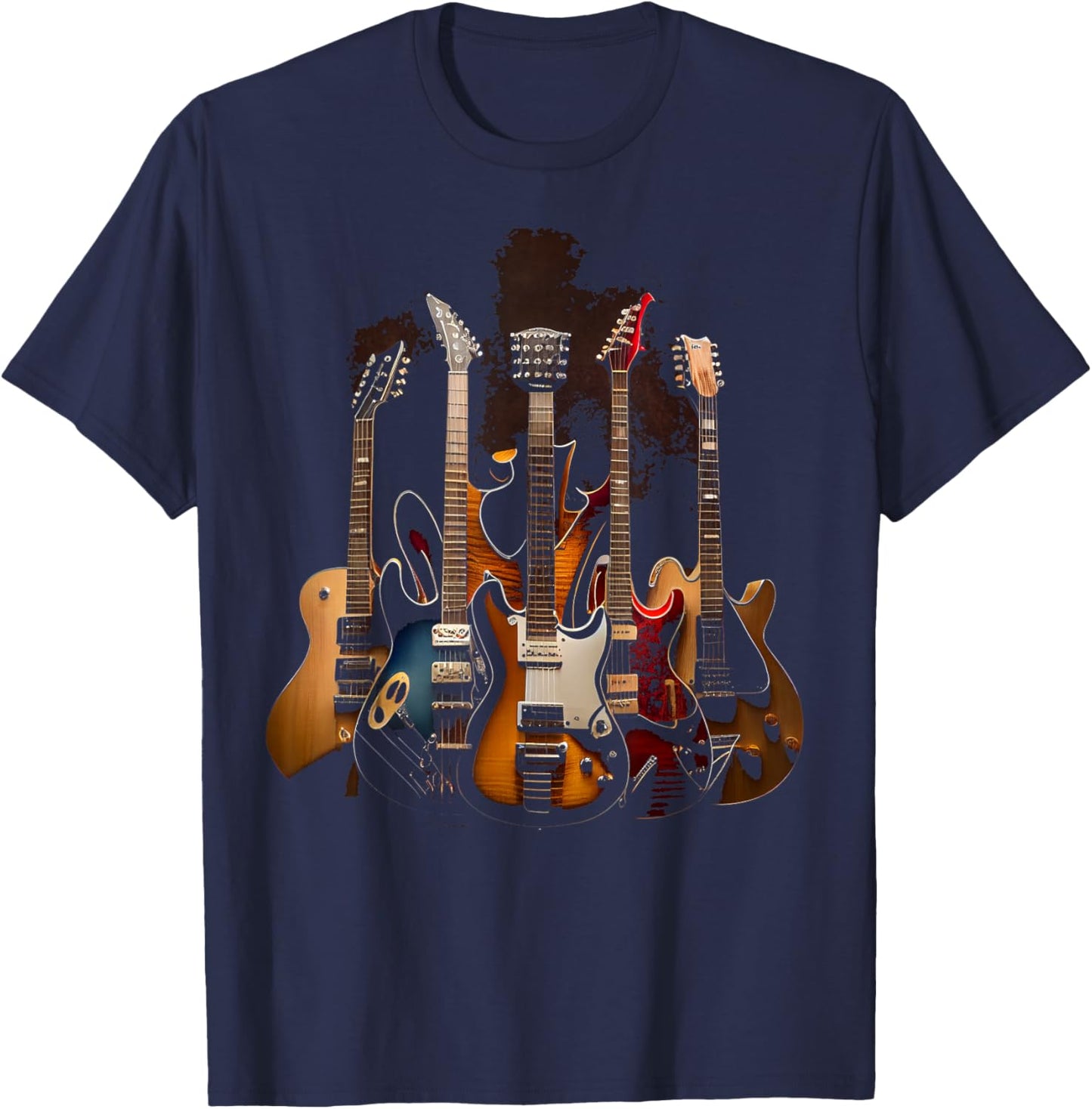 Guitar Colors Colorful Musician Guitar Gift Guitarist T-Shirt - T-Shirt | Navy