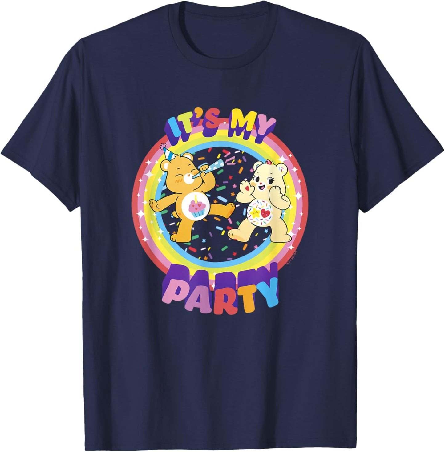 Care Bears Birthday It's My Party Retro Birthday Bear Logo T-Shirt - T-Shirt | Navy