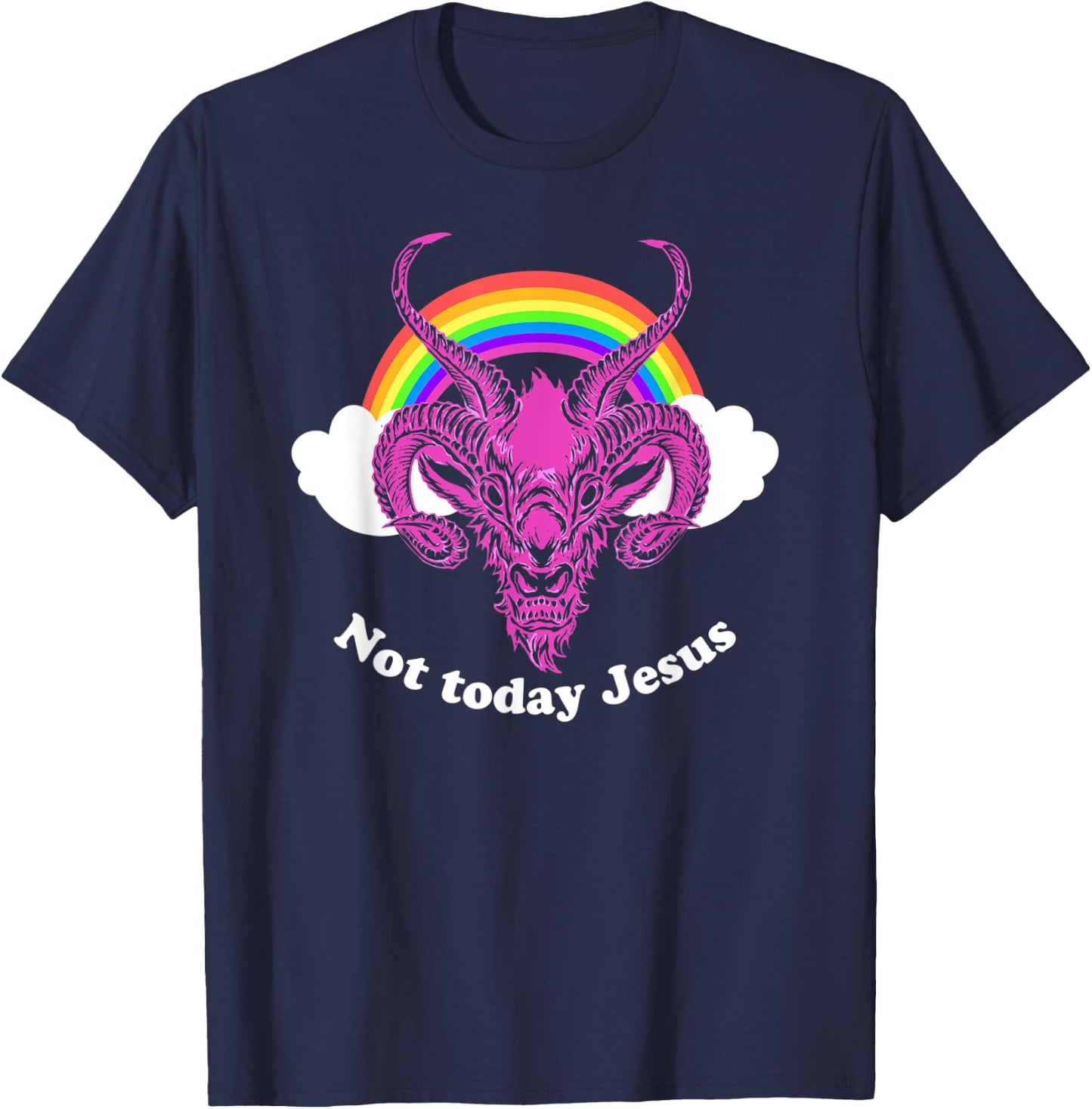 "Not Today Jesus" Goth/Grunge Clothing Hail Satan T-Shirt - T-Shirt | Navy