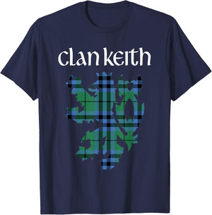 Clan Keith Tartan Scottish Family Name Scotland Pride T-Shirt - T-Shirt | Navy