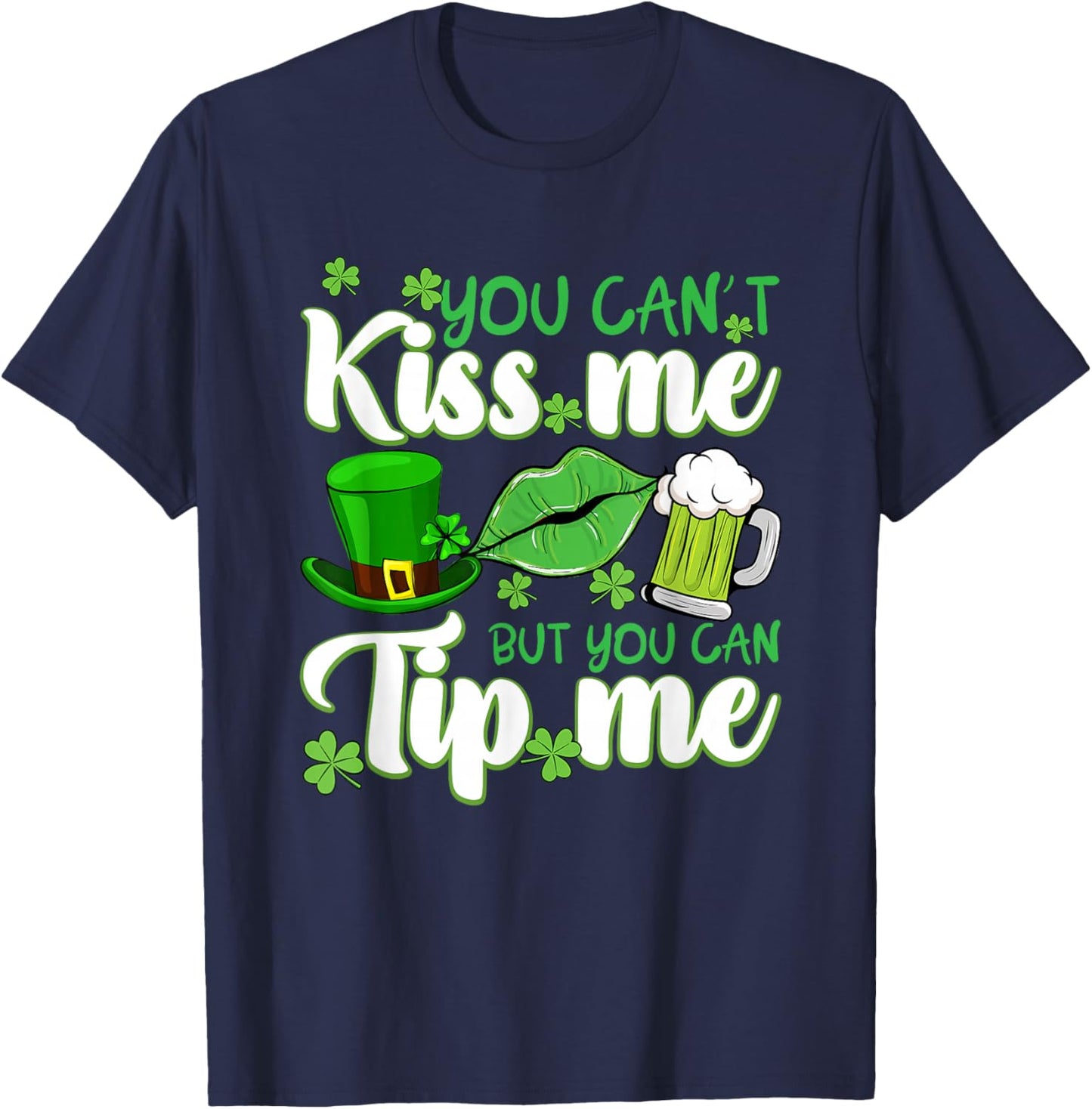 St Patrick's Day Irish Shamrock Clover Waitress Waiter T-Shirt - T-Shirt | Navy