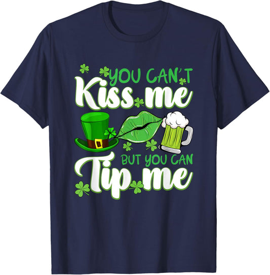 St Patrick's Day Irish Shamrock Clover Waitress Waiter T-Shirt - T-Shirt | Navy