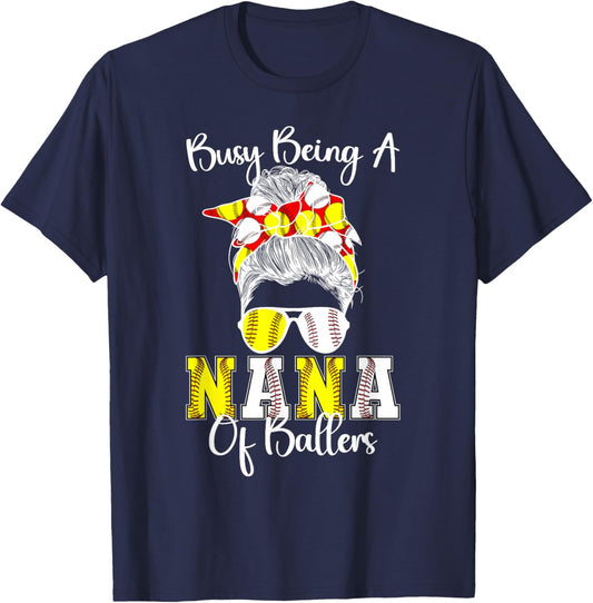 Softball Baseball Nana Of Ballers Baseball Softball Nana T-Shirt - T-Shirt | Navy