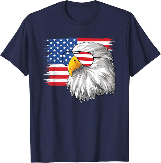 Funny 4th Of July American Flag Patriotic Eagle USA Men Boys T-Shirt - T-Shirt | Navy