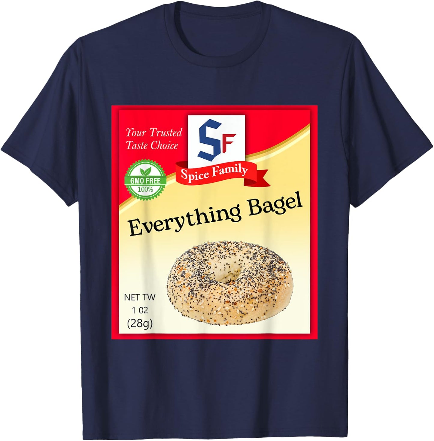 Everything Bagel Condiment Costume Holiday Spice Costumes T-Shirt - T-Shirt | Navy