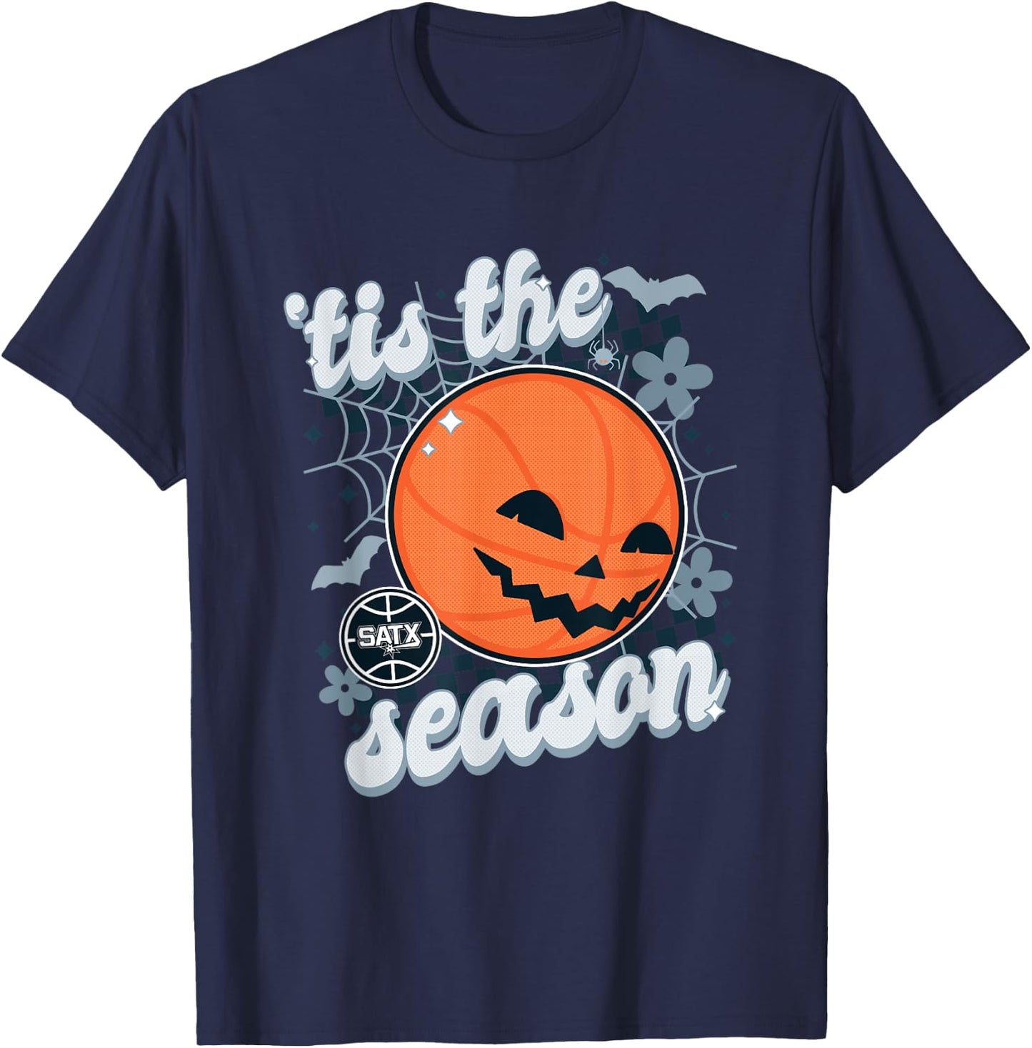 NBA San Antonio Spurs Halloween Spooky Season T-Shirt - T-Shirt | Navy