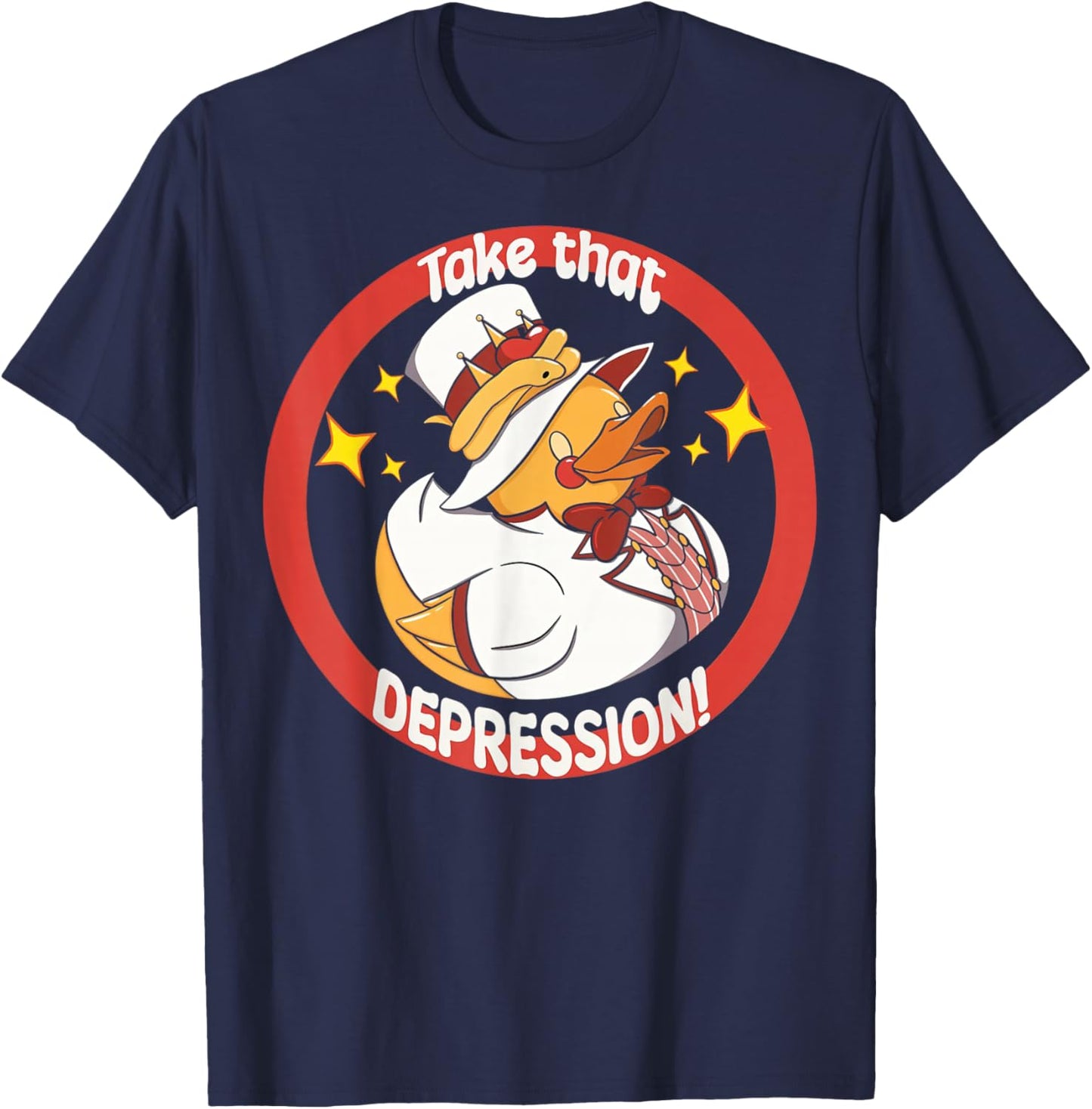 Lucifer Rubber Ducky Take This Depression T-Shirt - T-Shirt | Navy