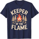 Keeper of The Flame Campfire Camping Outdoor Fire T-Shirt - T-Shirt | Navy