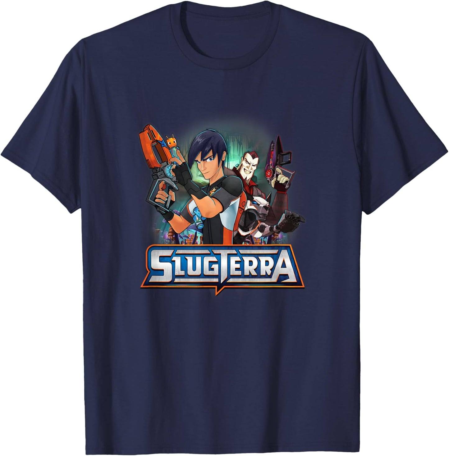 Slugterra - Eli and Dr. Thaddius Blakk T-Shirt - T-Shirt | Navy
