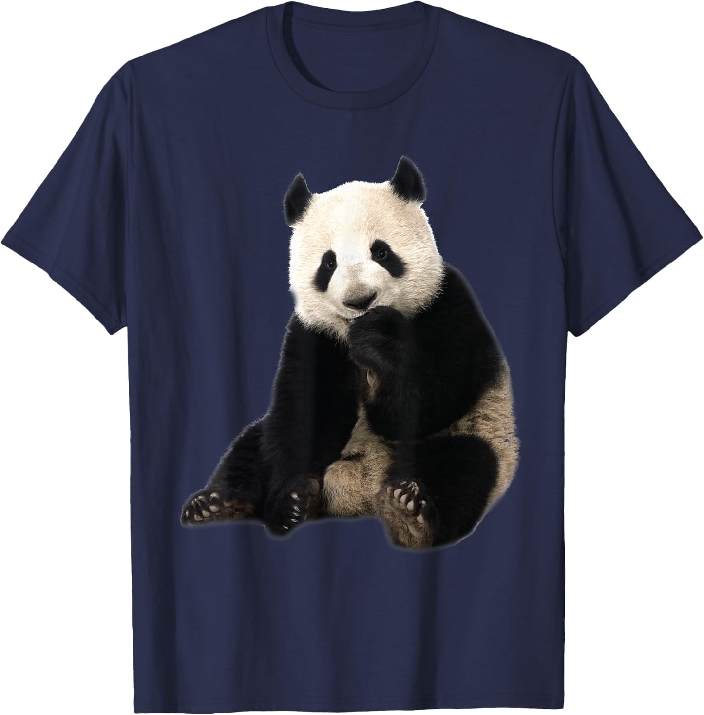 Cute Black And White Panda Bear - I Love Animal Bears T-Shirt - T-Shirt | Navy