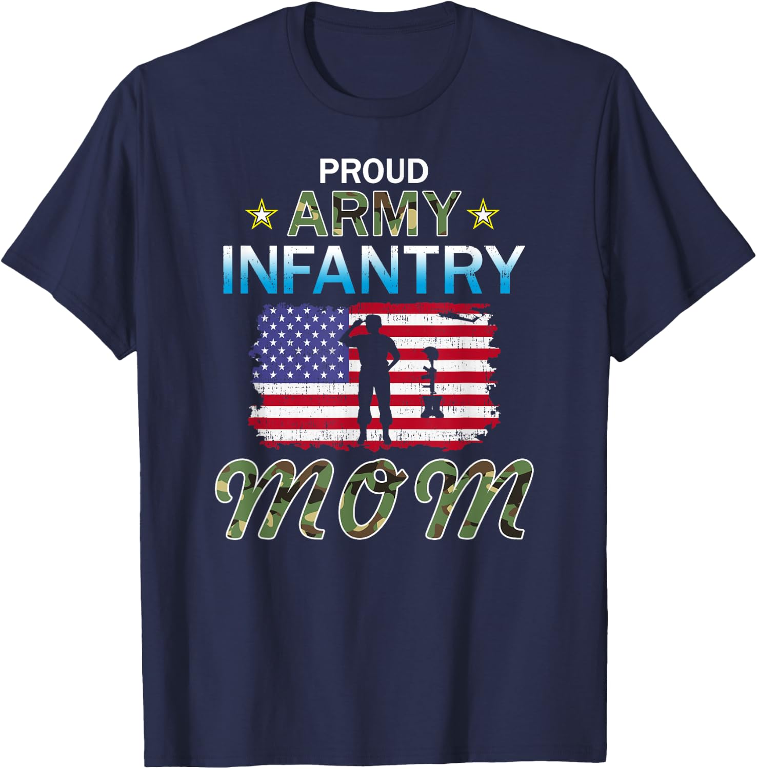 Proud Army Infantry Mom-I'm A Proud Army Infantry Mom Army T-Shirt - T-Shirt | Navy