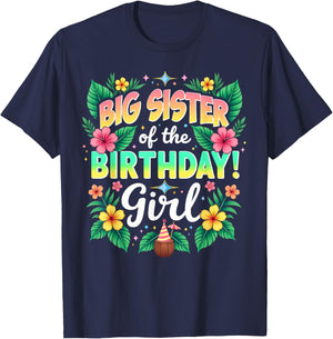 Aloha Hawaii Sister Big Sister Of The Birthday Girl T-Shirt - T-Shirt | Navy