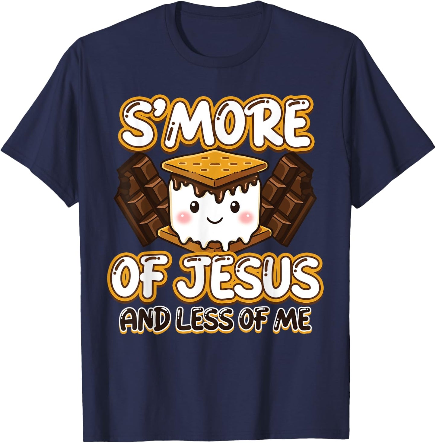 Christian Camping Smore Jesus Less Me Funny Religious Camper T-Shirt - T-Shirt | Navy