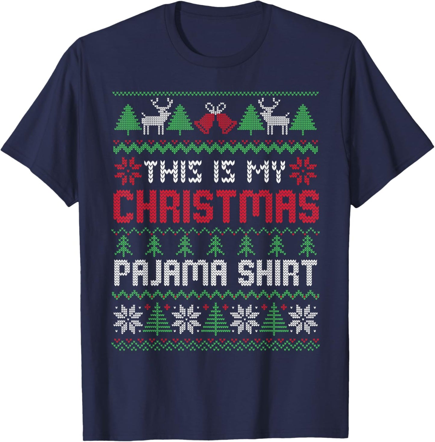 This Is My Christmas Pajama Shirt Lights Family Matching Kid T-Shirt - T-Shirt | Navy