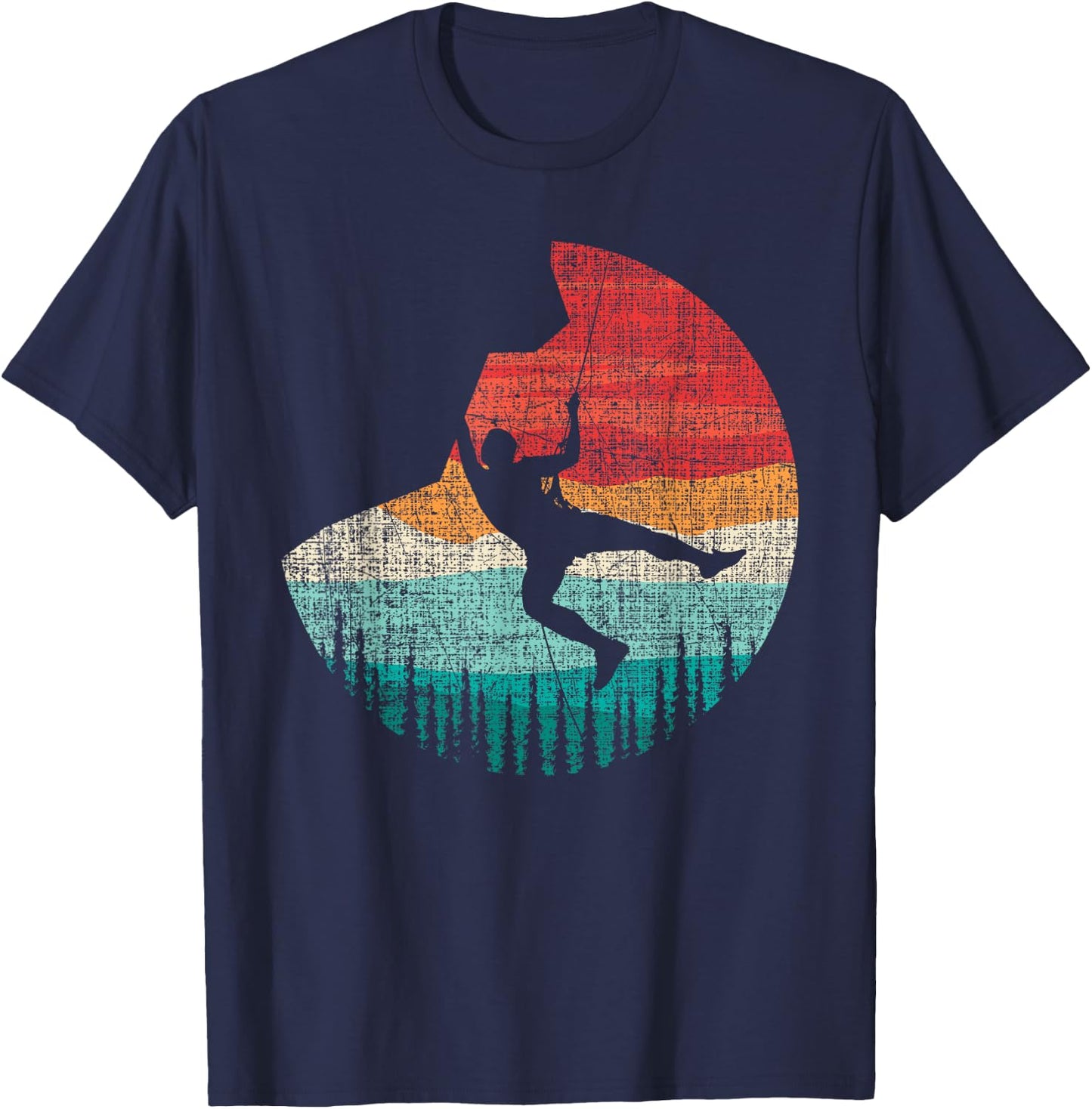 Vintage Retro Rock Climber & Rock Climbing T-Shirt - T-Shirt | Navy