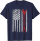 Auto Repairman Car Mechanic Wrench Workshop Tools USA Flag Small T-Shirt - T-Shirt | Navy