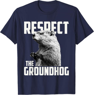 Groundhog Day Shirts Respect The Groundhog Ground Hog Day T-Shirt - T-Shirt | Navy