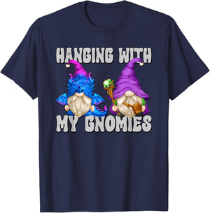 Wizard And Dragon Gnome Hanging With My Gnomies T-Shirt - T-Shirt | Navy