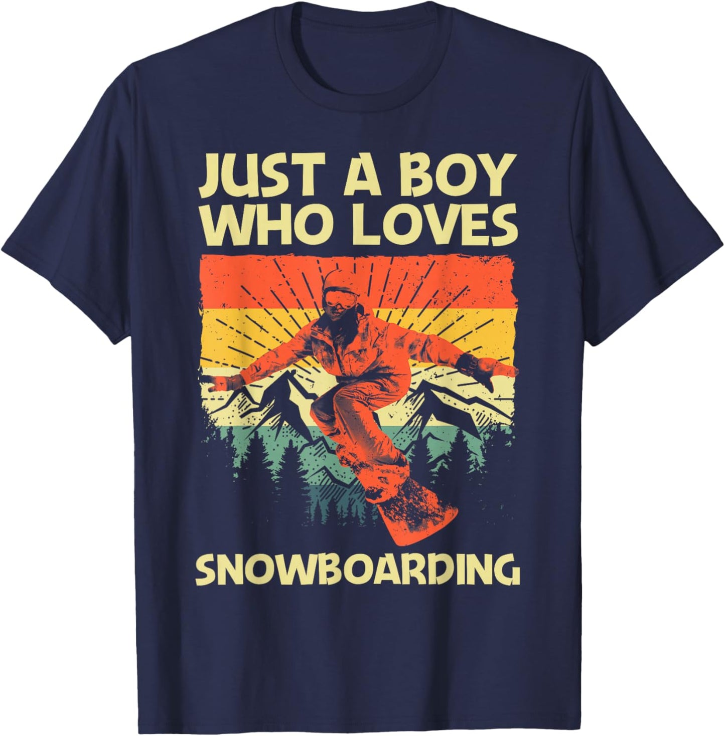 Cool Snowboarding Design For Boys Kids Snowboard Snowboarder T-Shirt - T-Shirt | Navy