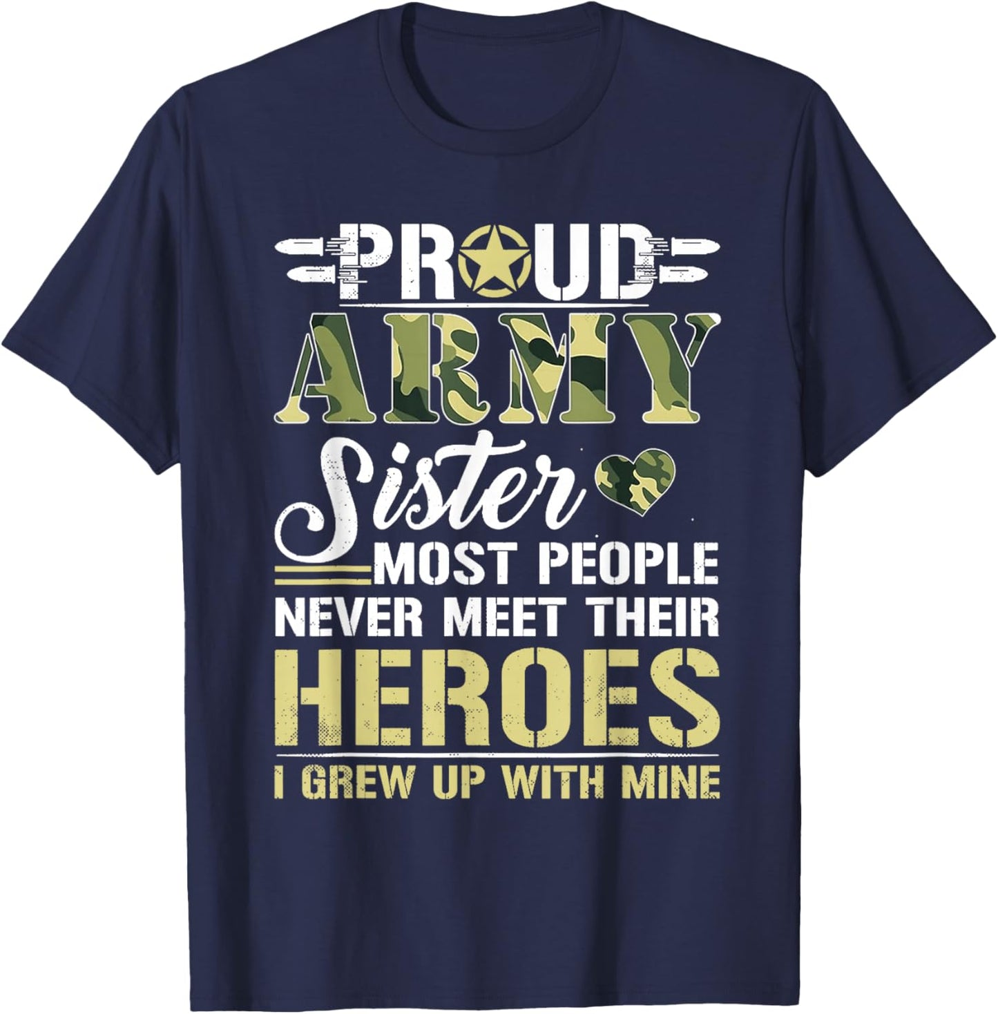 Proud Army Sister T Shirt T-Shirt - T-Shirt | Navy