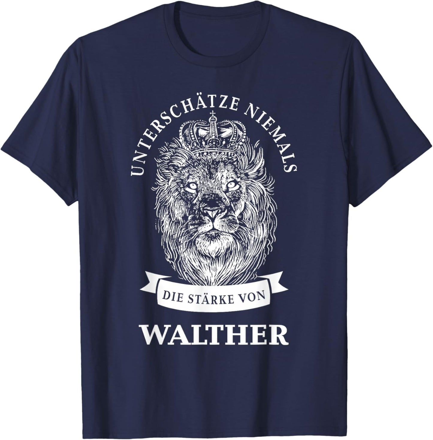 Walther Gift Name Lion T-Shirt - T-Shirt | Navy