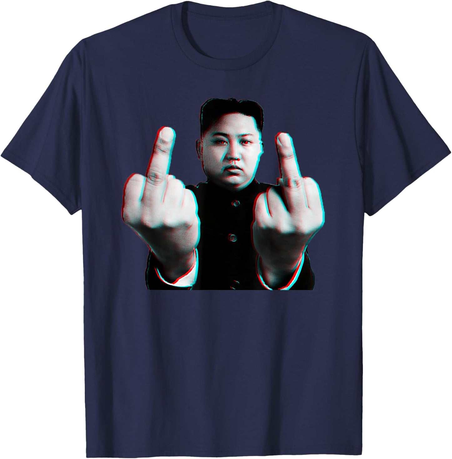 Kim Jong Boom -Adults Black Cartoon Modern Casual T-Shirt - T-Shirt | Navy