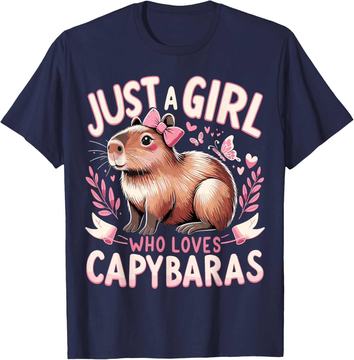 Capybara Just a Girl who Loves Capybaras T-Shirt - T-Shirt | Navy