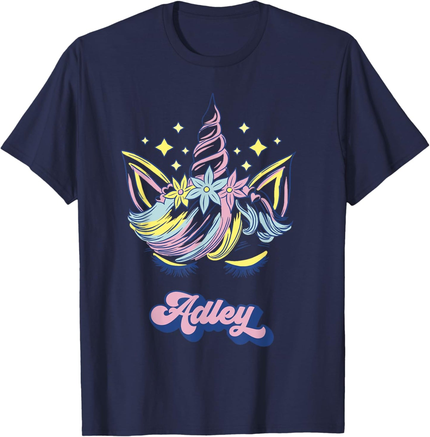Adley Merch Unicorn Design T-Shirt - T-Shirt | Navy