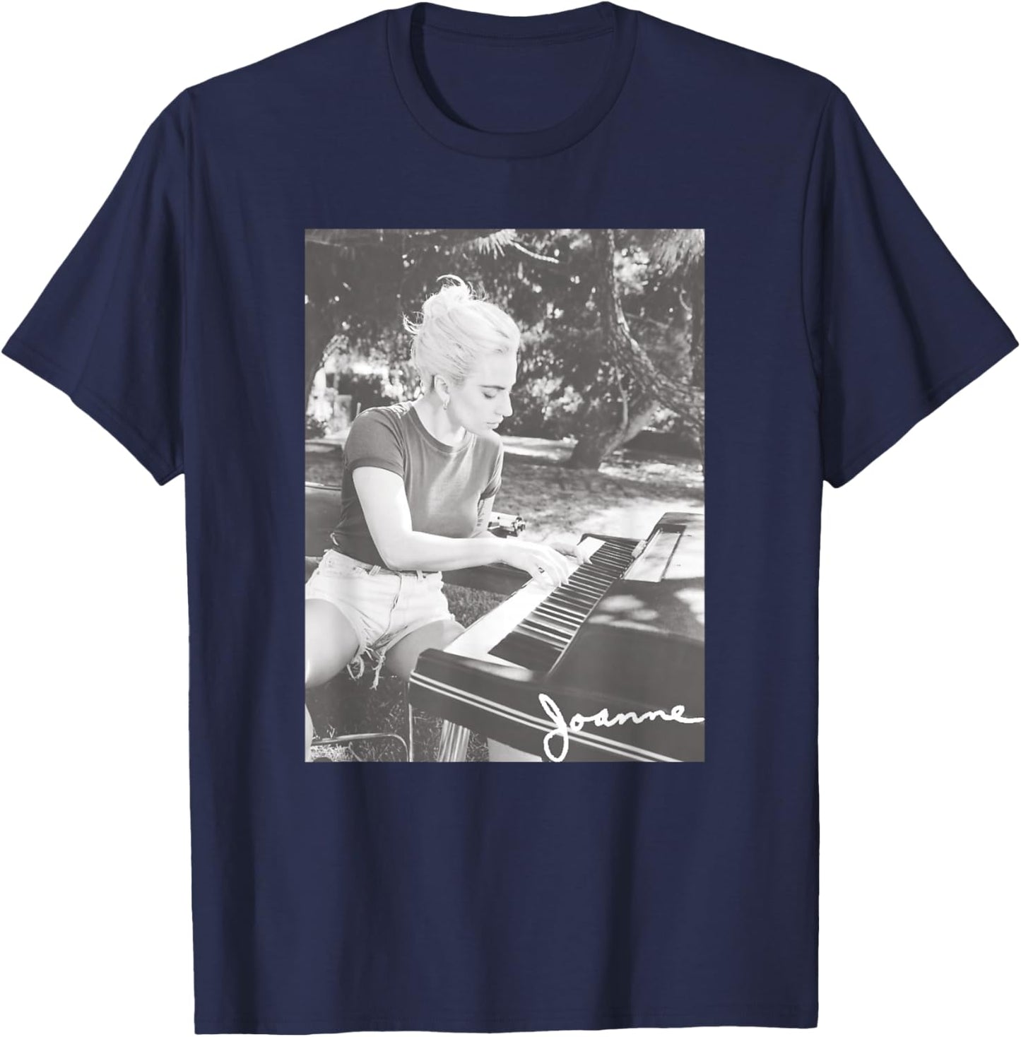 Official Lady Gaga Joanne Photo T-Shirt - T-Shirt | Navy