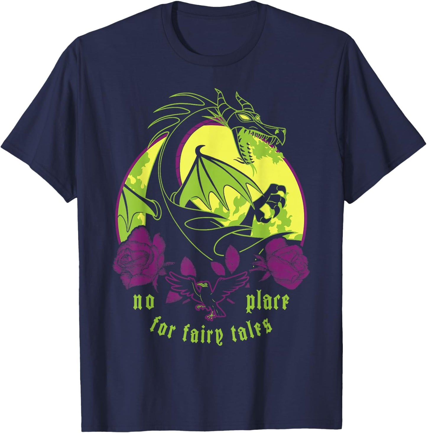 Disney Villains Maleficent Dragon No Place For Fairy Tales T-Shirt - T-Shirt | Navy
