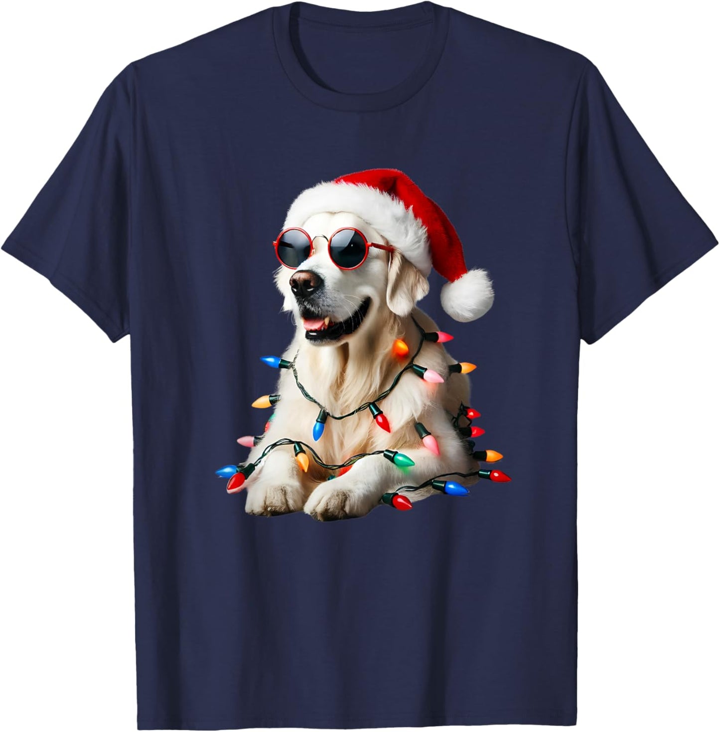 Christmas English Cream Golden Retriever Mom Dog Puppy Xmas T-Shirt - T-Shirt | Navy