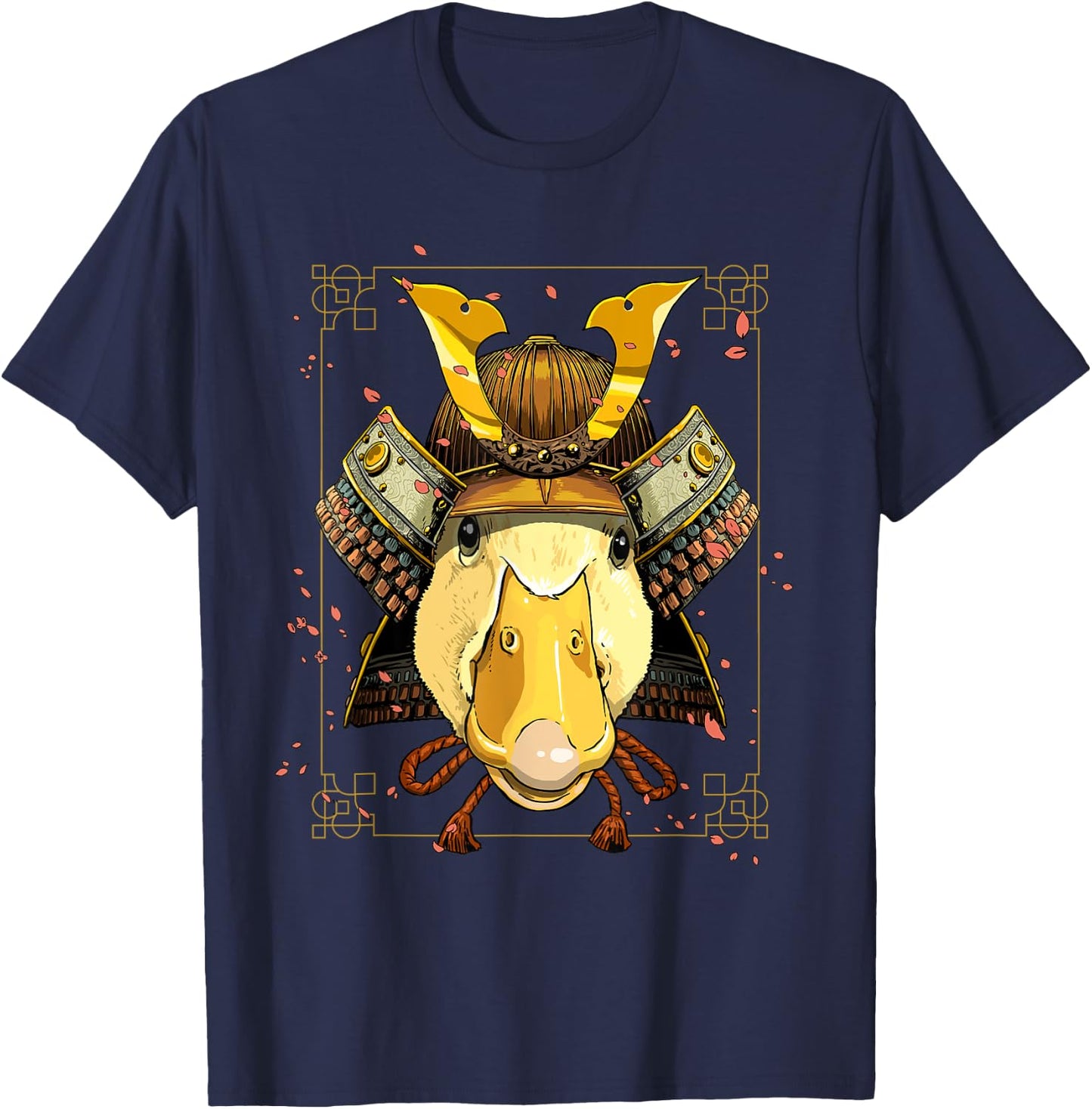 Japanese Samurai Duck Bird Animal Face Waterfowl Duck Lover T-Shirt - T-Shirt | Navy