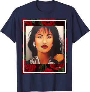 Red Roses Mexican Artist T-Shirt - T-Shirt | Navy