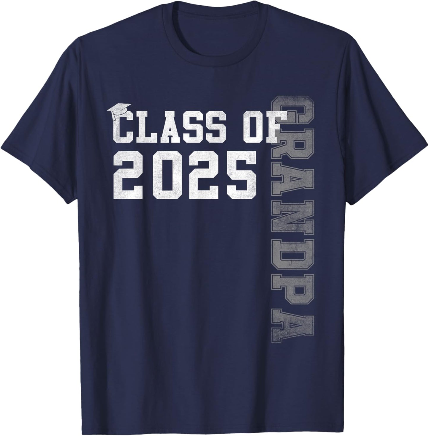 Grandpa Senior 2025 Proud Grandpa Of A Class Of 2025 T-Shirt - T-Shirt | Navy