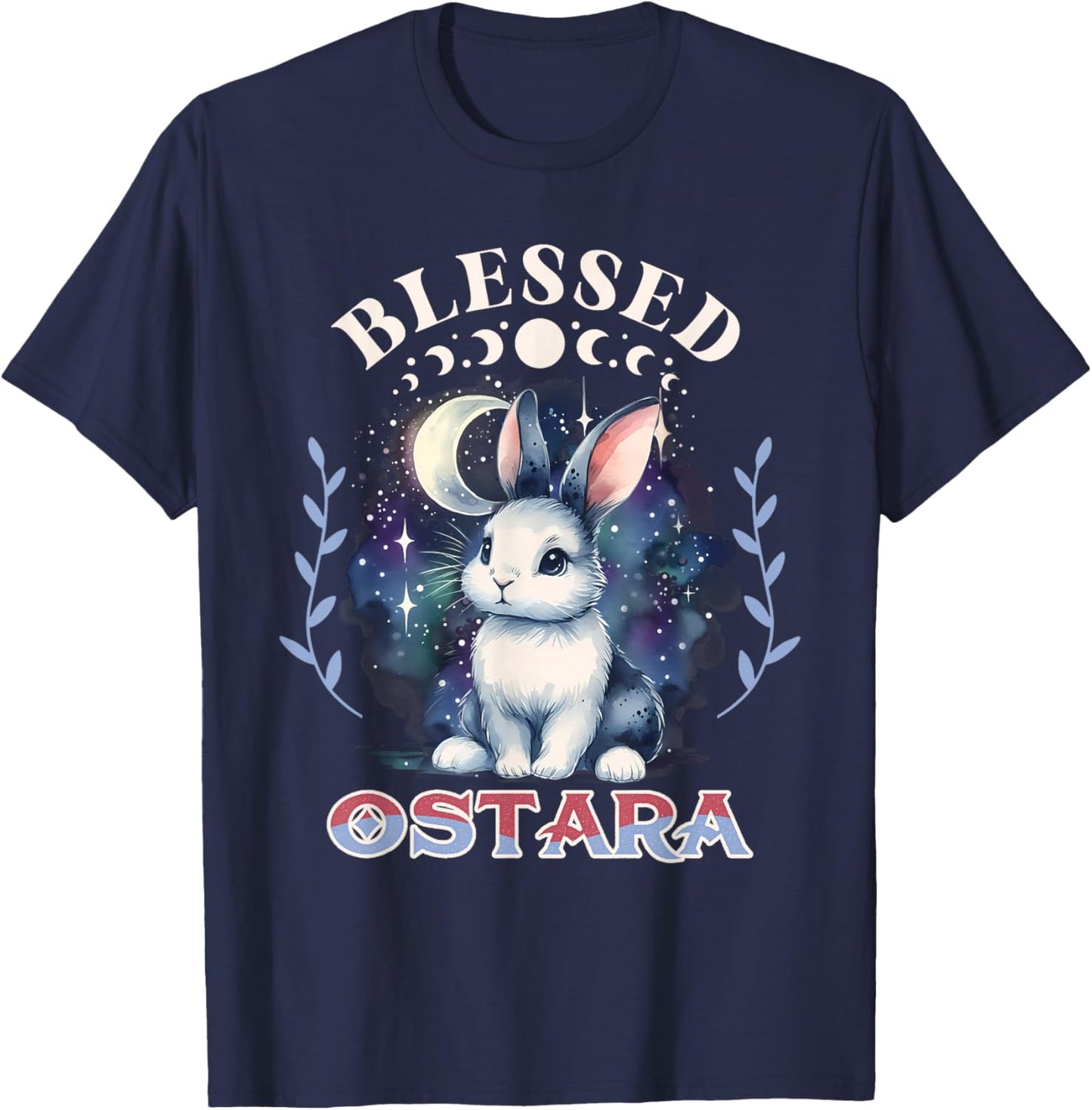 Ostara Spring Festival Spring Bunny Equinox Blessed Ostara T-Shirt - T-Shirt | Navy