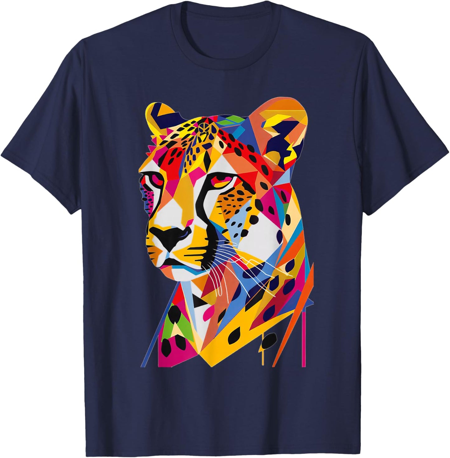 Cheetah Geometric T-Shirt - T-Shirt | Navy