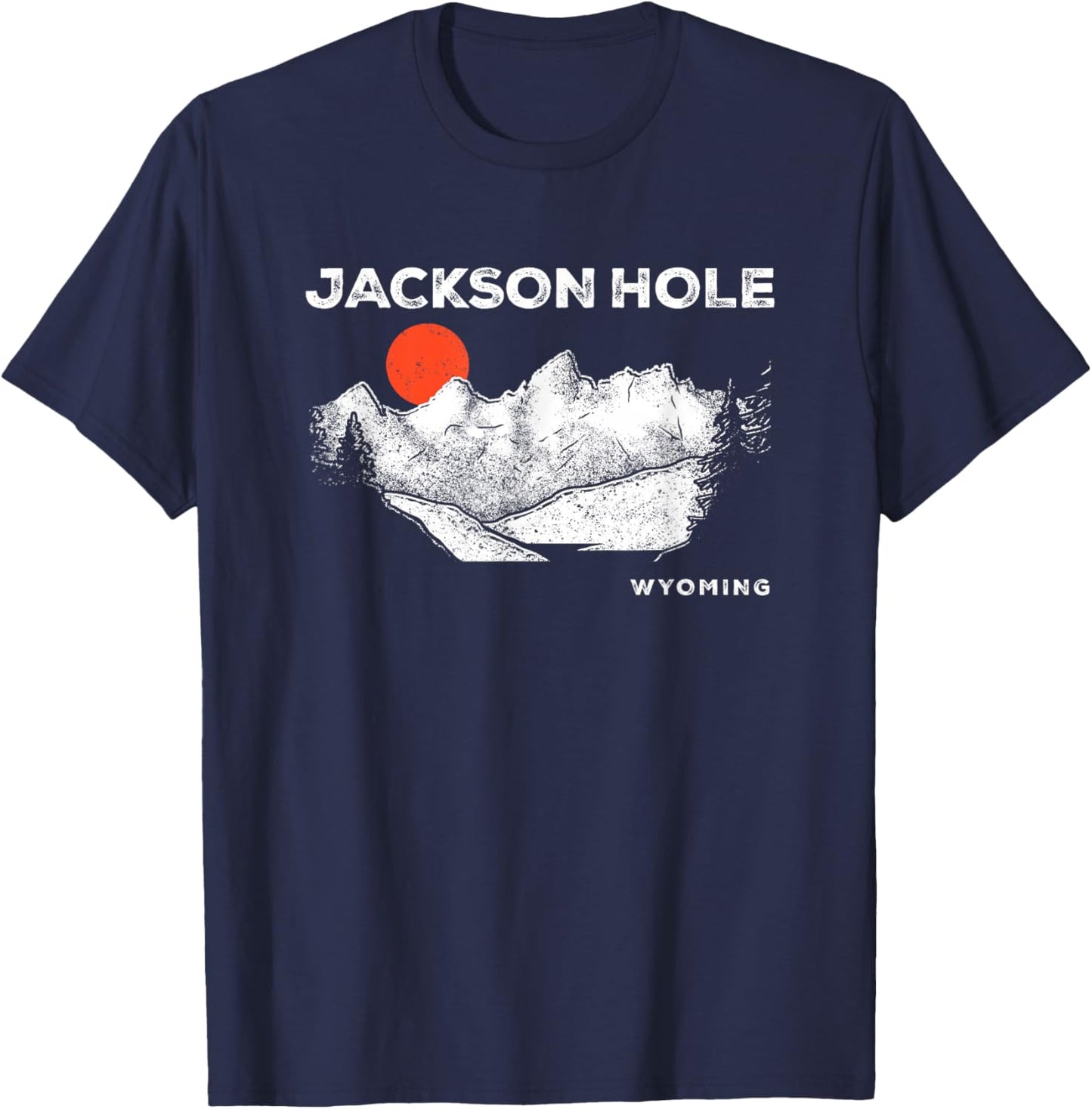 Retro Jackson Hole Wyoming Grand Teton Vintage T-Shirt - T-Shirt | Navy