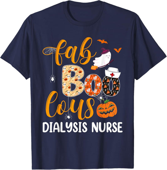 Fabulous Nurse Costume Faboolous Dialysis Nurse Halloween T-Shirt - T-Shirt | Navy