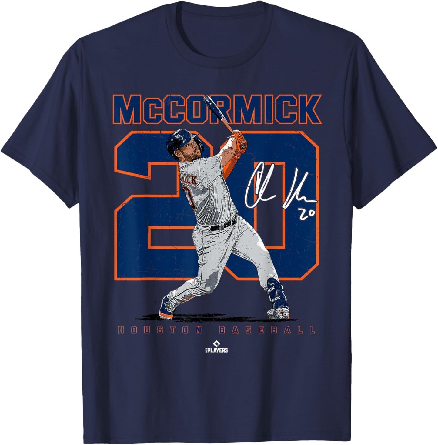Number and Portrait Chas McCormick Houston MLBPA T-Shirt - T-Shirt | Navy