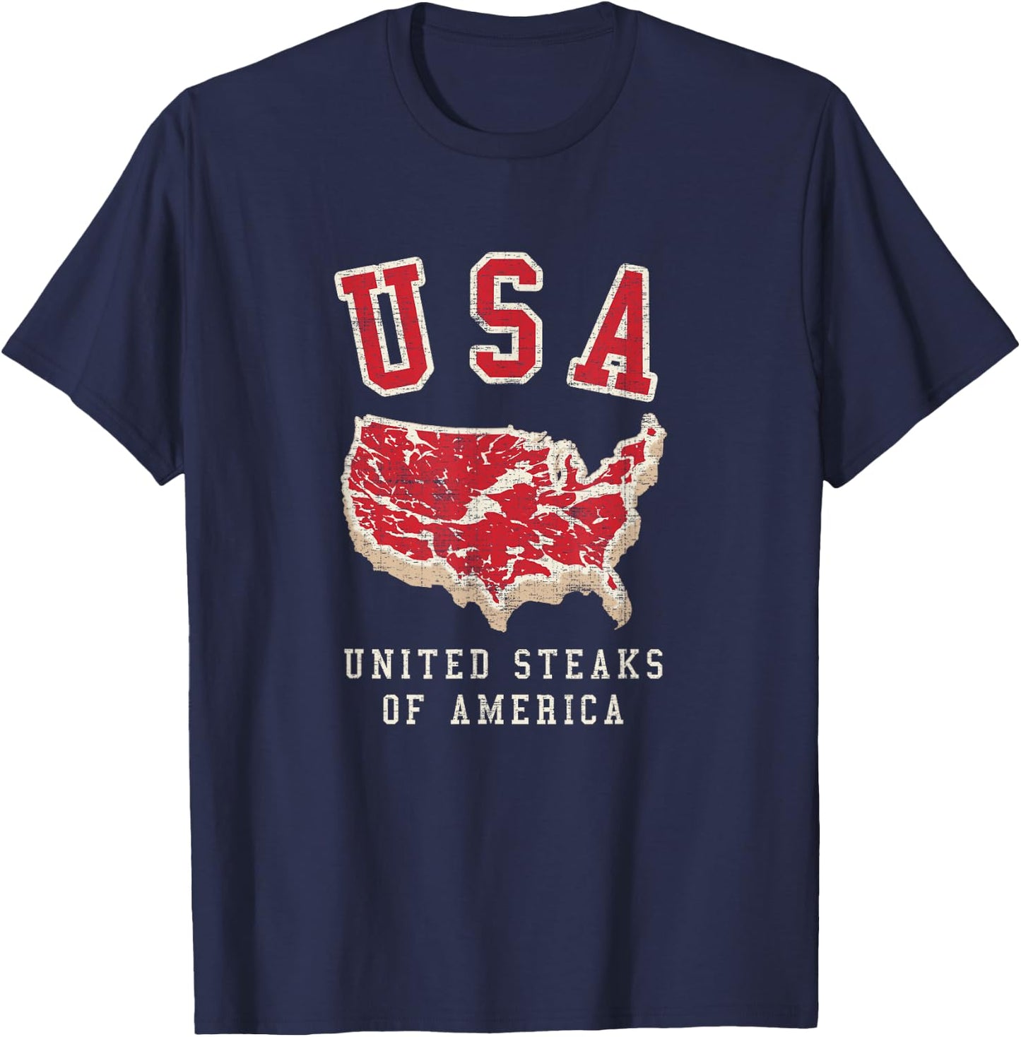 USA United Steaks Of America BBQ T-Shirt - T-Shirt | Navy