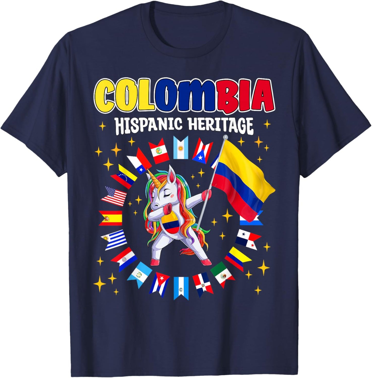 Hispanic Heritage Month Colombia kids boys girls toddlers T-Shirt - T-Shirt | Navy