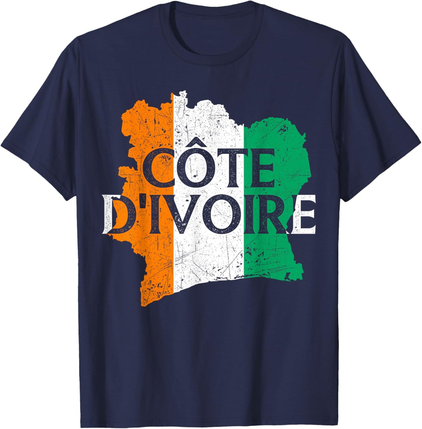 Cote d'Ivoire Country Map Flag Proud Ivorian Patriotic T-Shirt - T-Shirt | Navy