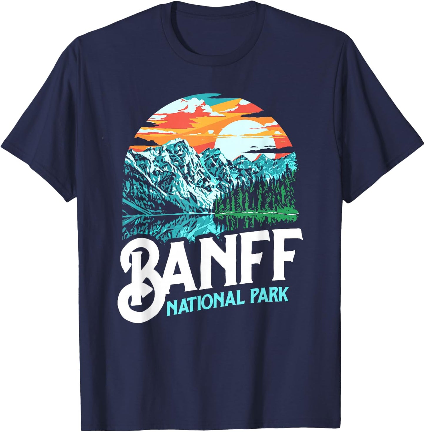 Banff National Park Lake Louise Canada Vintage Graphic T-Shirt - T-Shirt | Navy