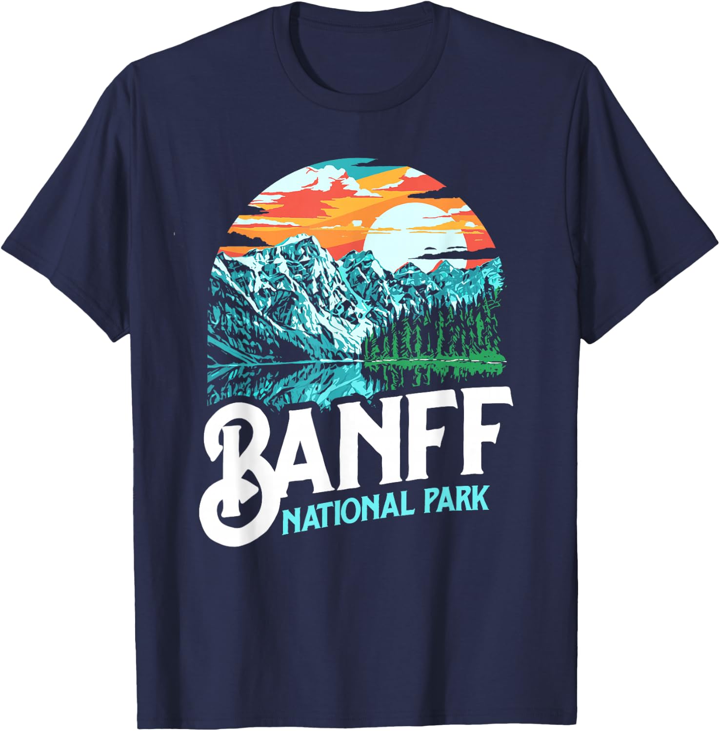 Banff National Park Lake Louise Canada Vintage Graphic T-Shirt - T-Shirt | Navy