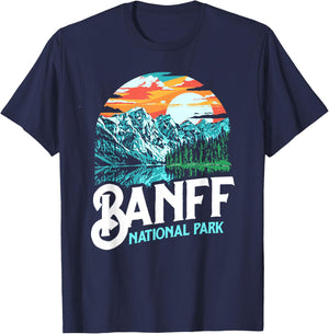 Banff National Park Lake Louise Canada Vintage Graphic T-Shirt - T-Shirt | Navy